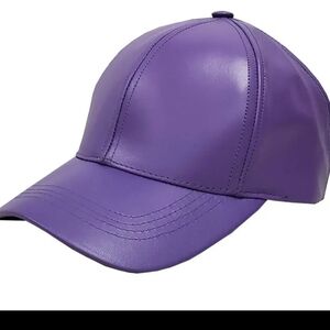 Emstate Genuine Leather Winners Cap Purple One Size, Adjustable. Made In USA